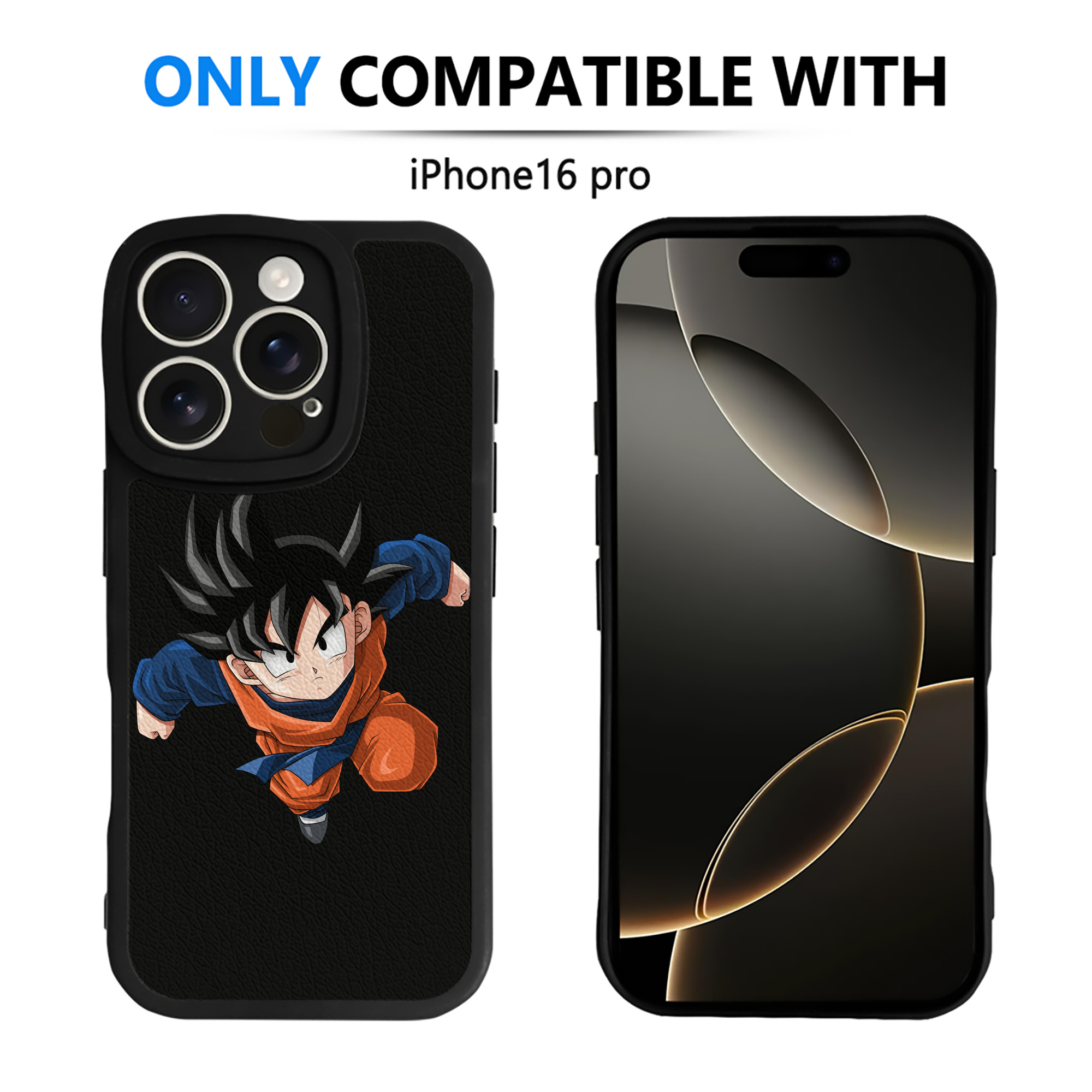 （画像用） ドラゴンボール 孫悟空（そん ごくう）Son Goku カカロット DRAGON BALL Kakarotto 【iPhone 16シリーズ対応】シリコンスマホケース（レザー調） 材質：シリコン